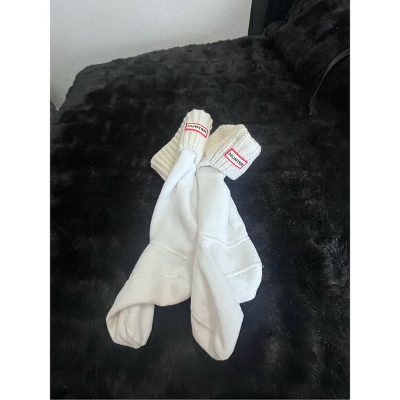 Hunter Original Ivory Fleece Tall Welly Boot Socks Womens Size L - Picture 1 of 2